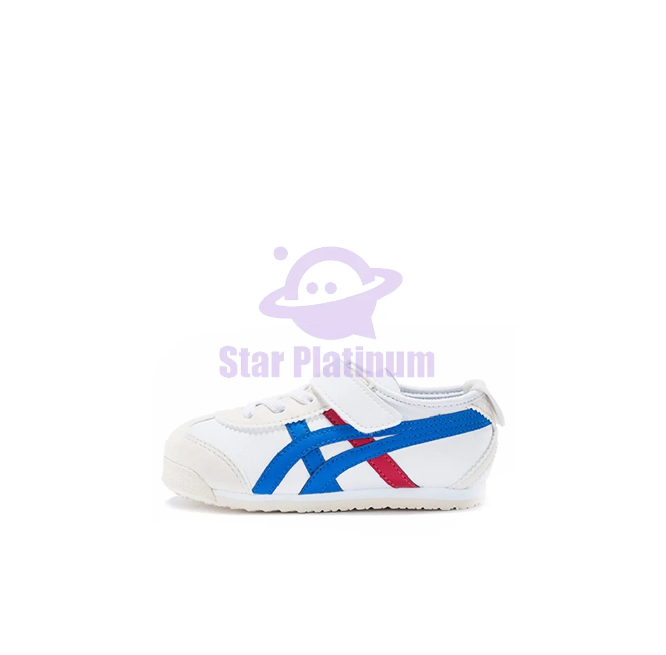 Asics Onitsuka Tiger Kids Shoes MEXICO 66 Low Top Children‘s Shoes with Magic Tape Lightweight Kids Sneaker