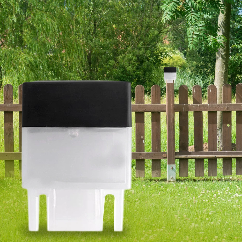 Solar Post Light Modern Fence Deck Lamp Auto On/Off Square Column Fixture Mailbox Lantern for Landscape Lighting