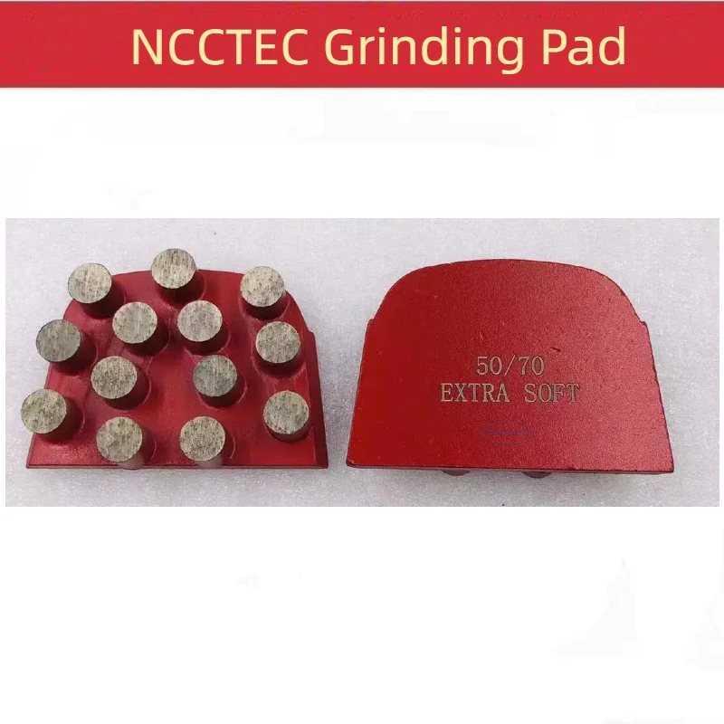 

[ 13 Round Dots Segments] 9pcs Diamond Lavina Concrete Grinding Polishing Block Pad Disc Puck Disk for Floor Grinder Machine