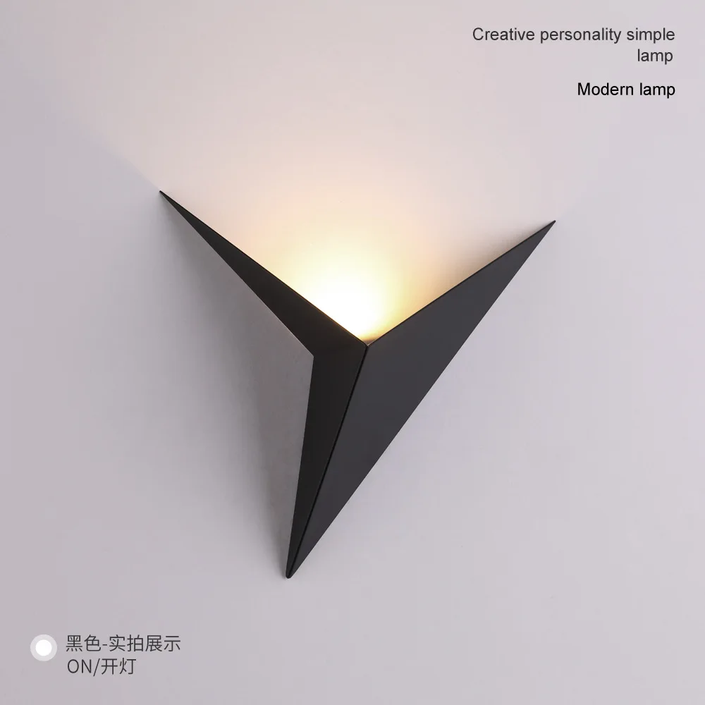 

Modern Minimalist Triangular Shape Wall Lamp Wrought Energy-Saving Led Wall Lamp Bedroom Study Hotel Bedside Lamp Light