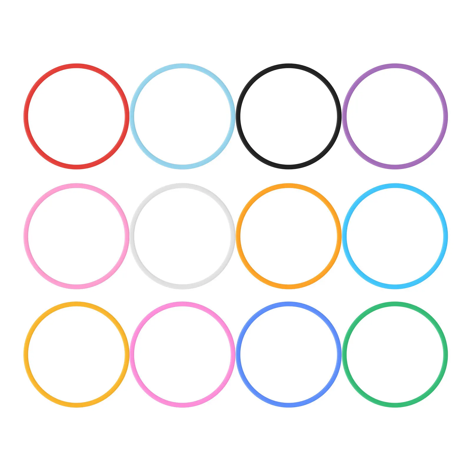 

12Pcs Colored Silicone Bracelets Candy Soft Flexible Wristbands for Women Unisex Festival Birthday Sports Event Accessories