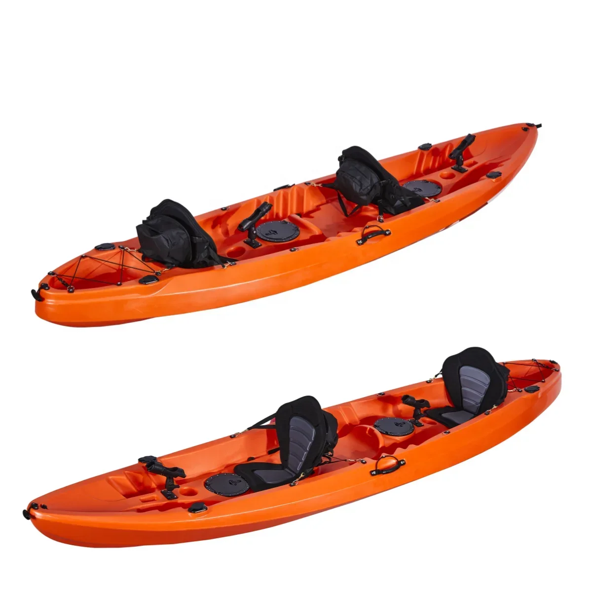 Family Kayak 3 Person Sit On Top Cruising Fishing Boat Rowing Canoe For Adult Fishing For Touring And River Usage