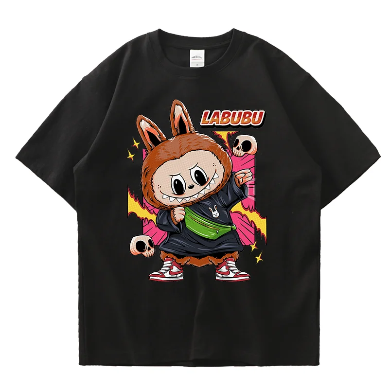 Anime LABUBU Print T Shirt MOLLY Couple student street sports casual T-shirt