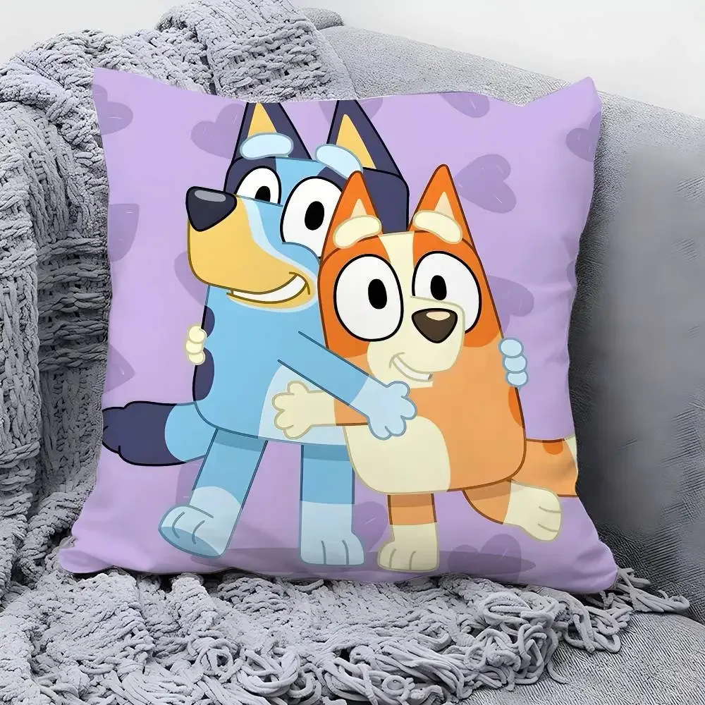 لطيف-B-B-B-Blueys-S الكرتون كيس وسادة مربع على الوجهين طباعة وسادة القضية ل أريكة المنزل غرفة نوم ديكور هدية