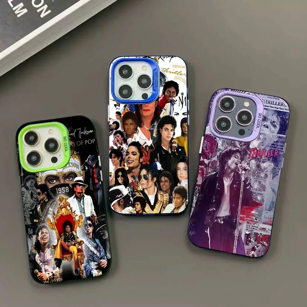 

Classic Singer M-Michael J-Jackson Phone Case For IPhone 17 16 15 14 11 12 13 Pro Max Plus Pro Colored Silver Cover