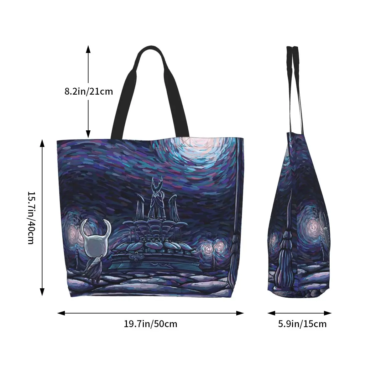 Hollow Knight Shopping Tote Bag Canvas Large Capacity Shoulder Bags Shopper Grocery Handbag for Women