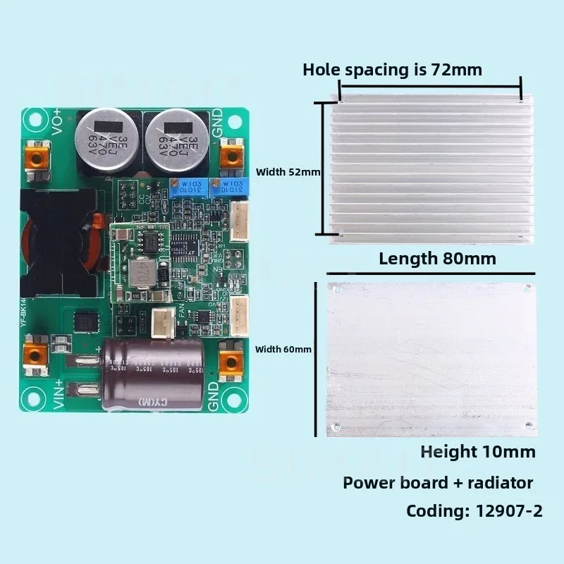 12-140V To 3-56V Step-down + Radiator Auxiliary Board Radiator Fan Display Header Accessories
