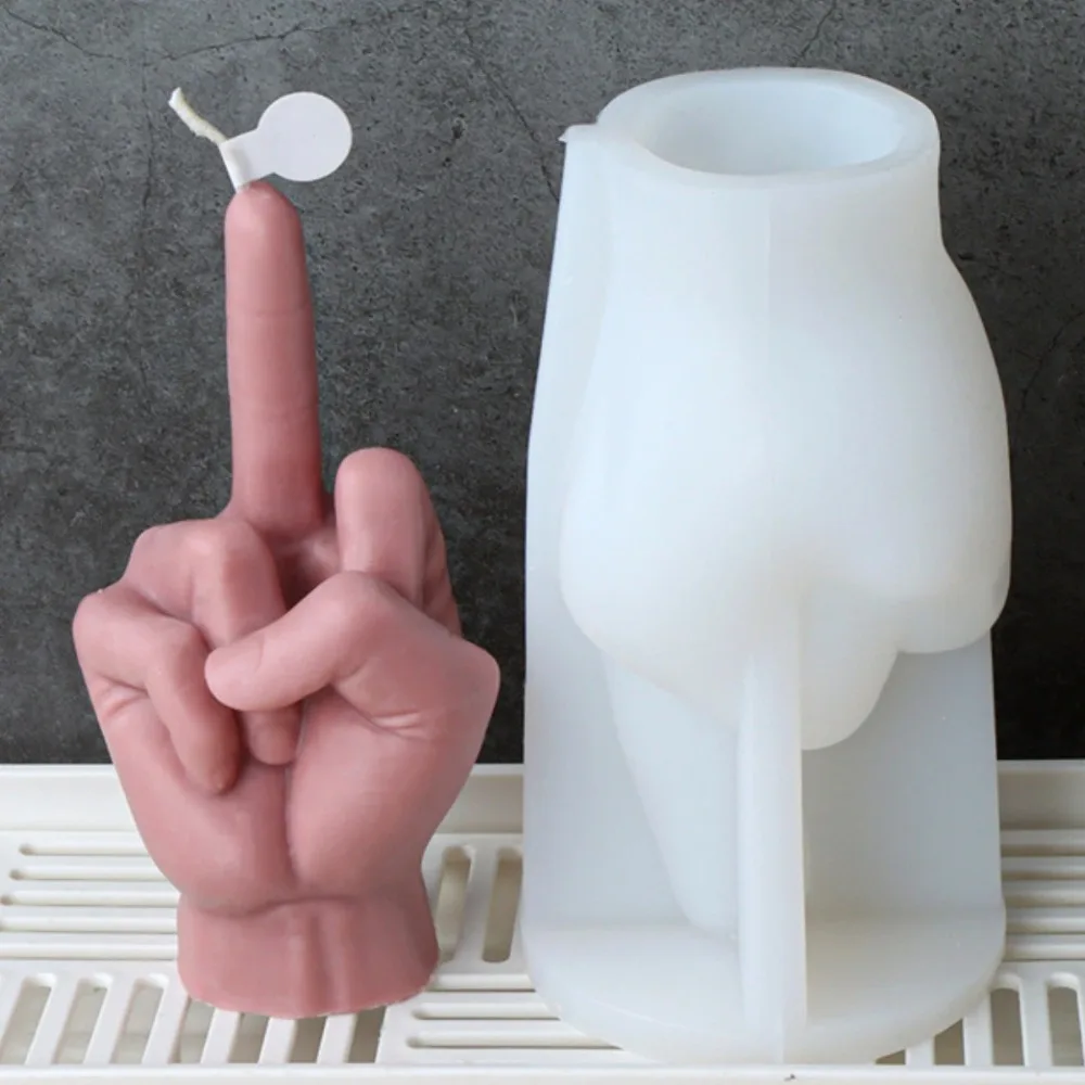 Love Finger Candle Silicone Mold Heart Gesture Resin Mould Gypsum DIY Aromatherapy Making Tool Handmade Gifts Home Desk Decor