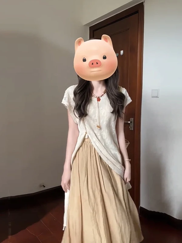 

Новый модный комплект в китайском дзен-стиле, лето 2025: популярный высококачественный женский костюм-двойка, новинка