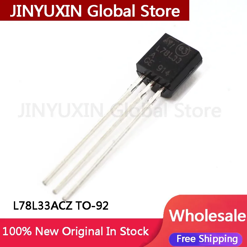 20-100Pcs New L78L33ACZ L78L33 78L33 inline TO-92 3.3V three terminal voltage regulator IC Chip Stock Wholesale