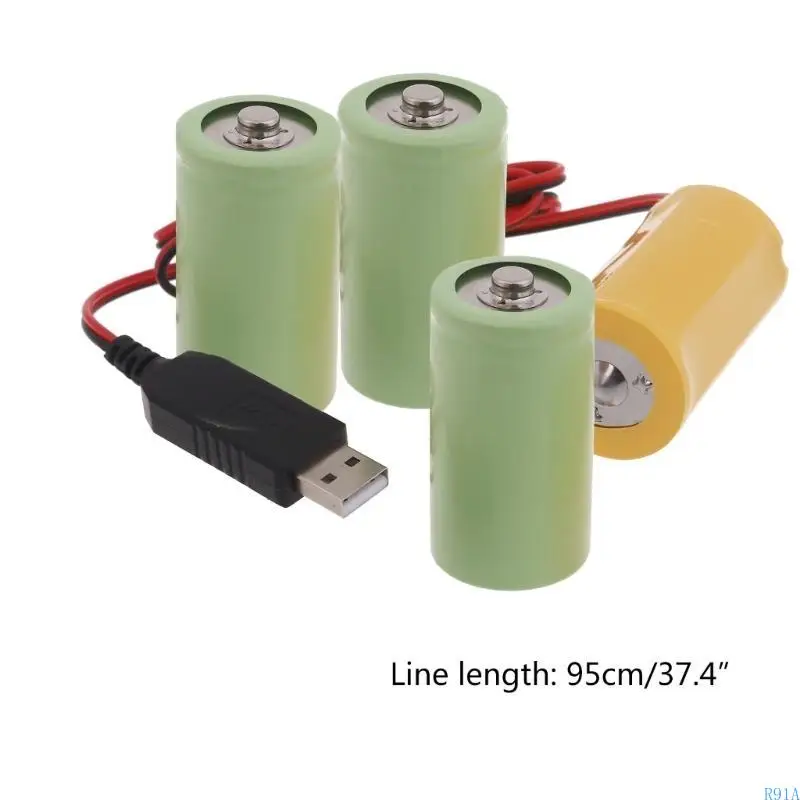 R91A USB 더미 배터리 어댑터 코드 케이블 제거 4x 1.5V LR20 D 배터리 교체