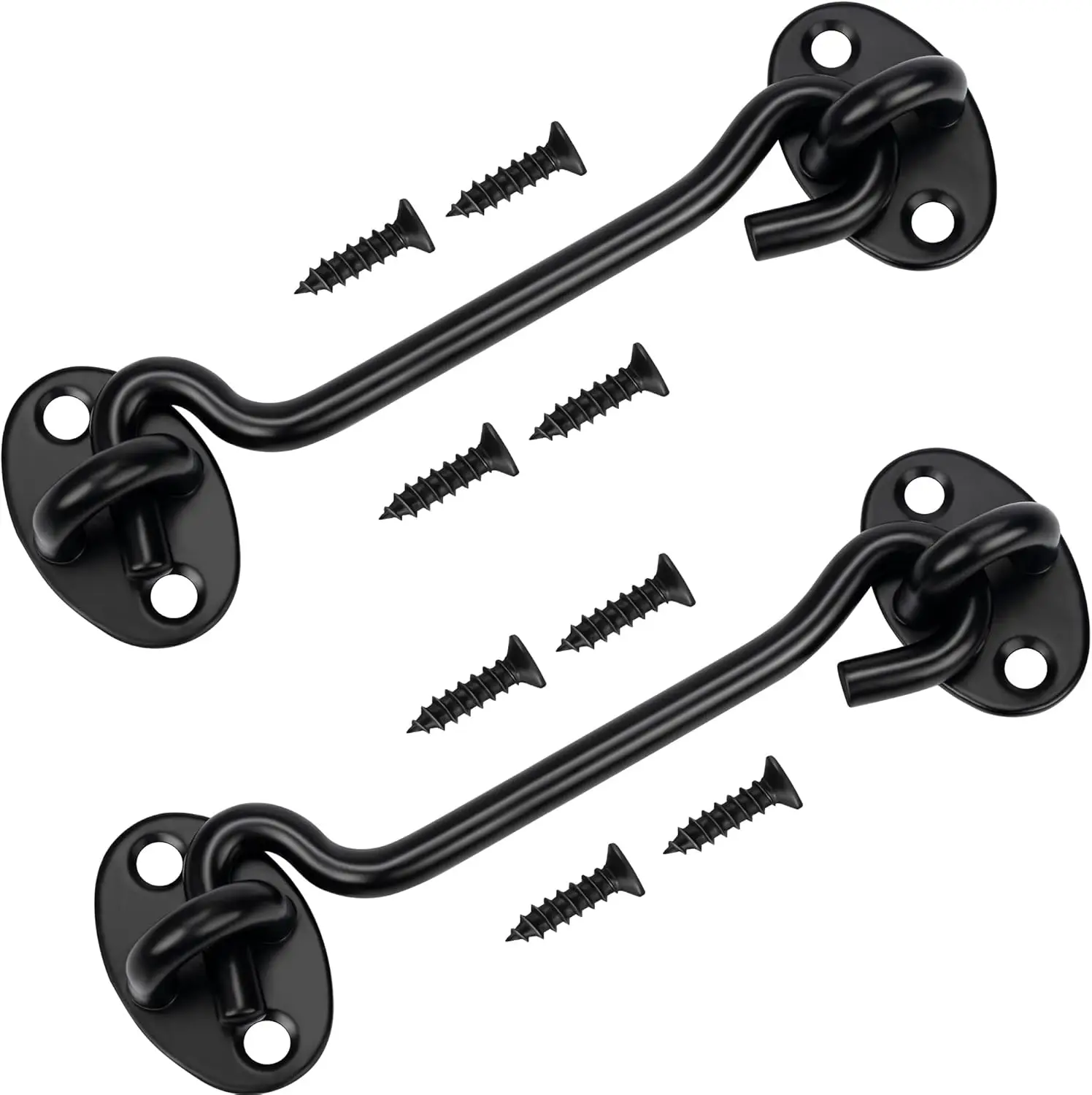 (2 Pack) Stainless Steel Gate Latch Barn Door Lock Cabin Hooks for Gate Shutters Window Slide Barn Shed Cabinet Bathroom