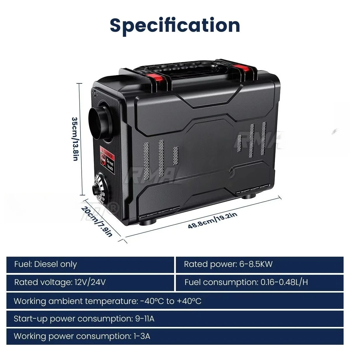 Hcalory 2022 NEW  Air Heater 12V 5KW Adjustable Bluetooth App Remote Control Integrated Parking Heater Machine for Car RV