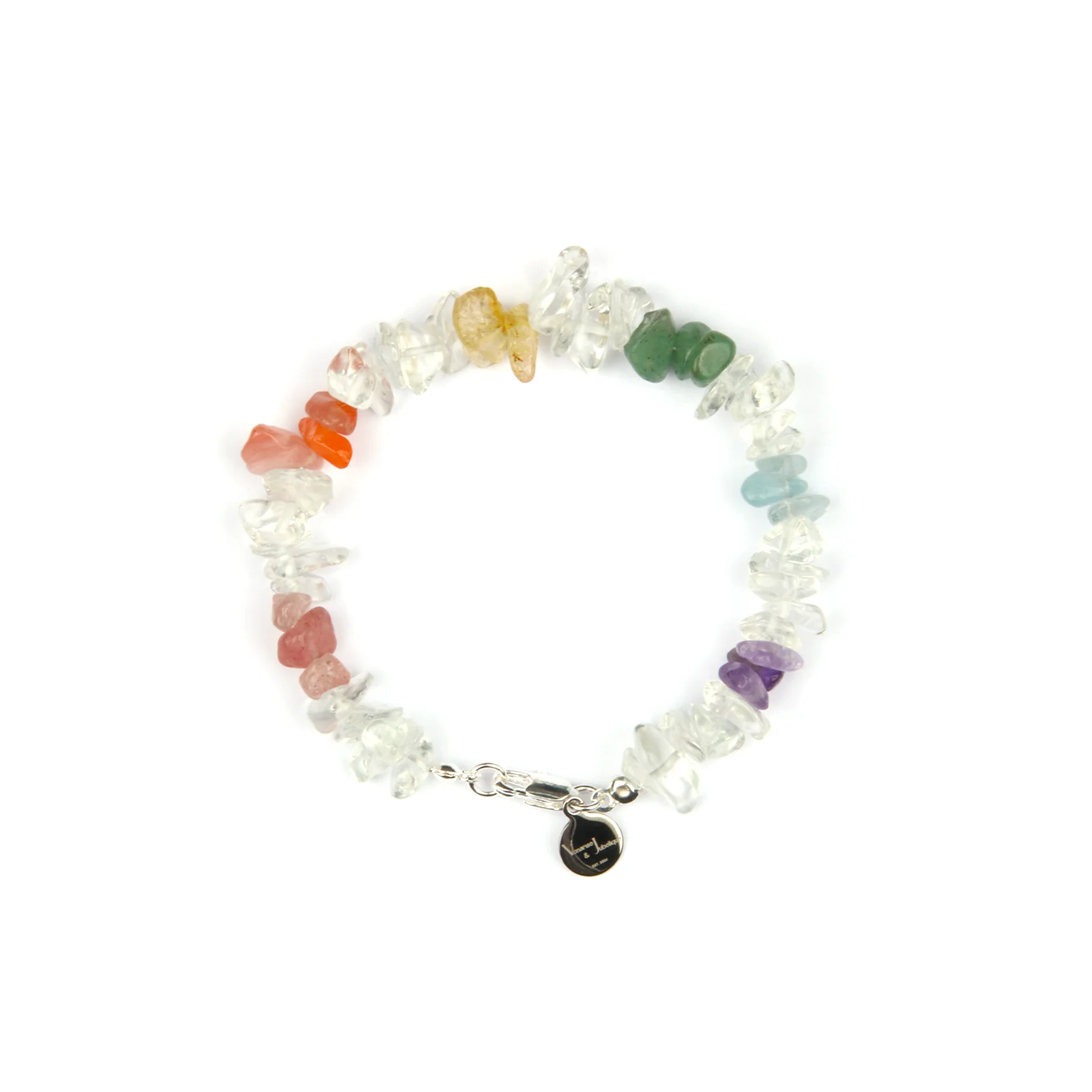 

Браслет Raw Shape из натурального кристалла розового кварца, красного агата, цитрина, авантюрина, аквамарина и аметиста, сияющая гармония