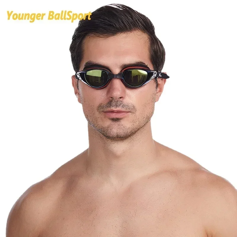 Myopia swimming goggles Professional Swimming Goggles Swimming Glasses with Earplugs Nose Clip Electroplate Waterproof Silicone