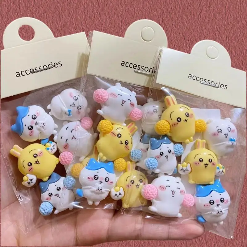 Chiikawa,Hachiware,Usagi - Cartoon Cheerleader 3D Removable Stickers DIY Cream Glue Accessories Cup Decals Kuka Stickers
