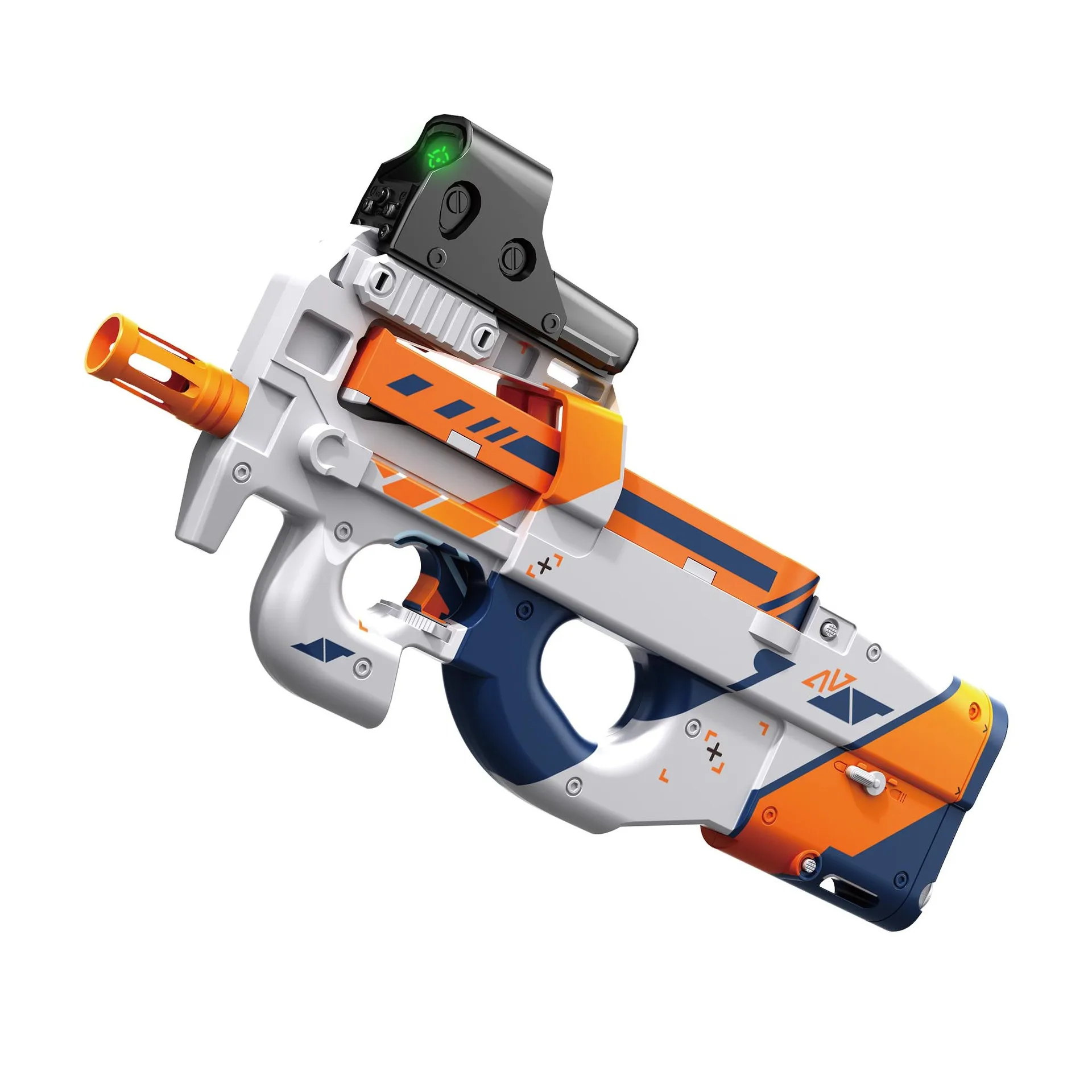 Rifle eléctrico de chorro de gel P90, pistola de juguete de modo manual/automático con pulverizador de cuentas de gel para juegos de equipo de tiro interactivos al aire libre (sin balas)