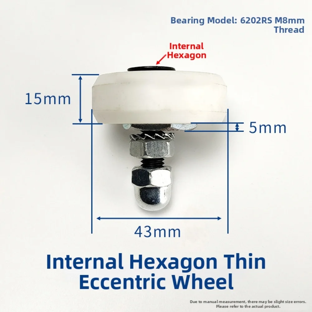 Panel Saw Guide Wheel Sliding Table Saw Eccentric Wheel For Woodworking Equipment Stable Cutting Tool Silver White Plastic Metal view 4