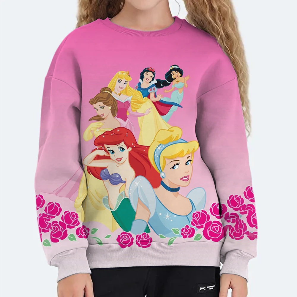 

2025 classic Disney anime mermaid princess sweatshirt, spring and autumn girl fashion cartoon sweater, Christmas gift