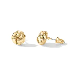 Shevalues Women 14K Gold Plated Sterling Silver Post Love Knot Stud Earrings | New Fashion Gold Earrings for Women Gift