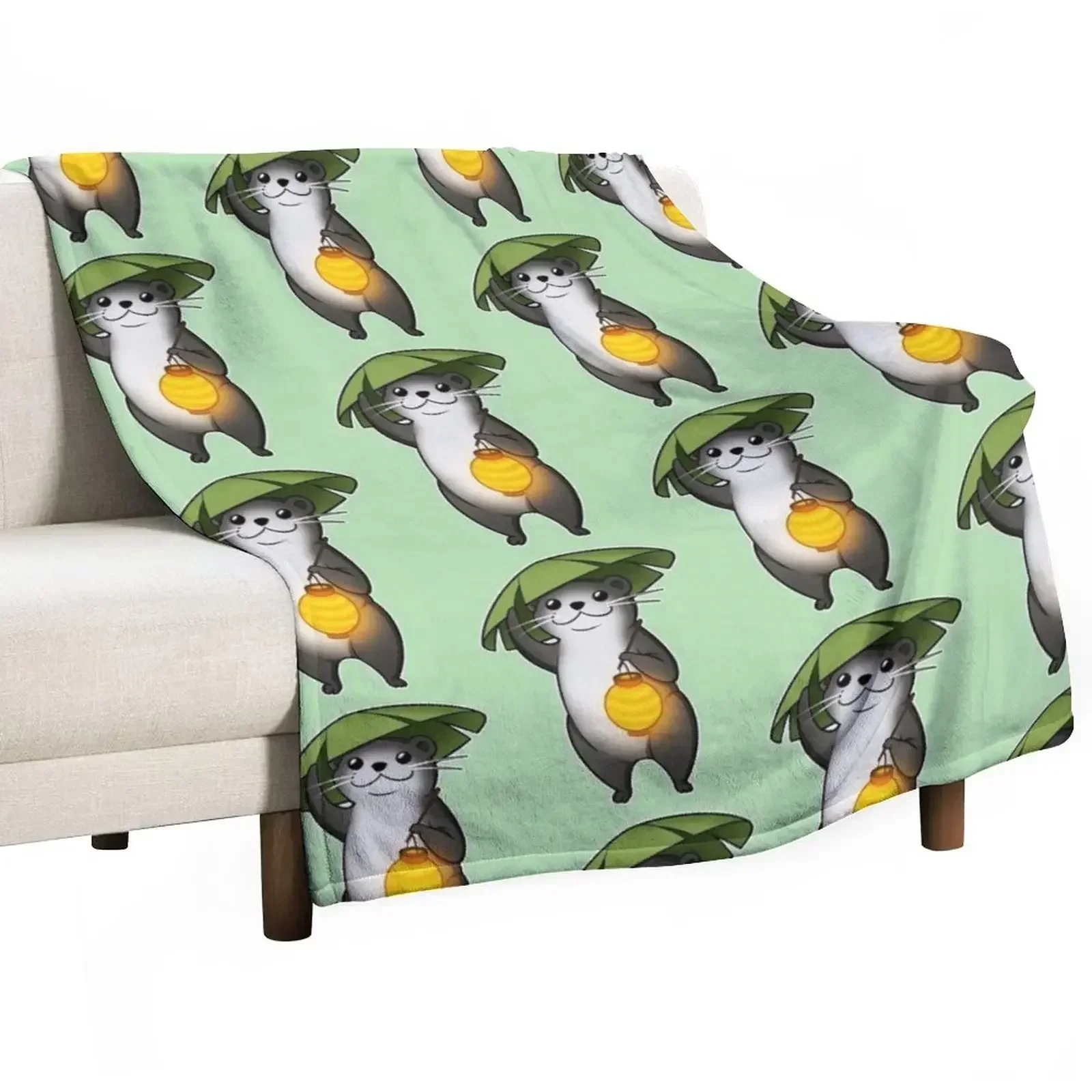 FFXIV Odder Otter Throw Blanket funny gift Quilt cosplay anime Beach Sofas Decorative Sofas Blankets