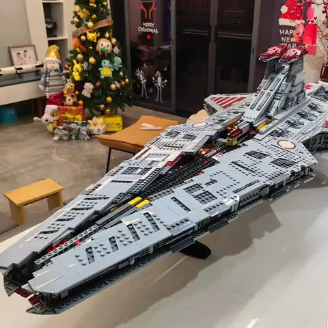 Lager NY Största Venator-klass Republic Attacks Cruiser Byggset Block Klossar Leksaker för Barn Födelsedagspresenter Dekorera 6 best sales Lego Venator - №5