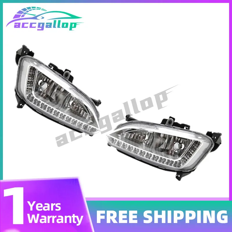

Автомобильная фара со светодиодной подсветкой DRL для Hyundai Santa Fe Maxcruz Fe IX45 2013 2014 2015, автомобильные аксессуары, противотуманные фары, светодиодные дневные фары дальнего света