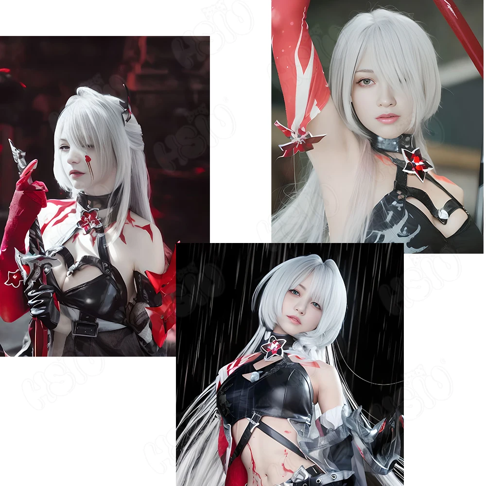 Raiden Bosenmori Mei Cosplay Wig HSIU White gradient gray pink long hair Synthetic Wig+Wig cap Game Honkai Star Rail cosplay Wig