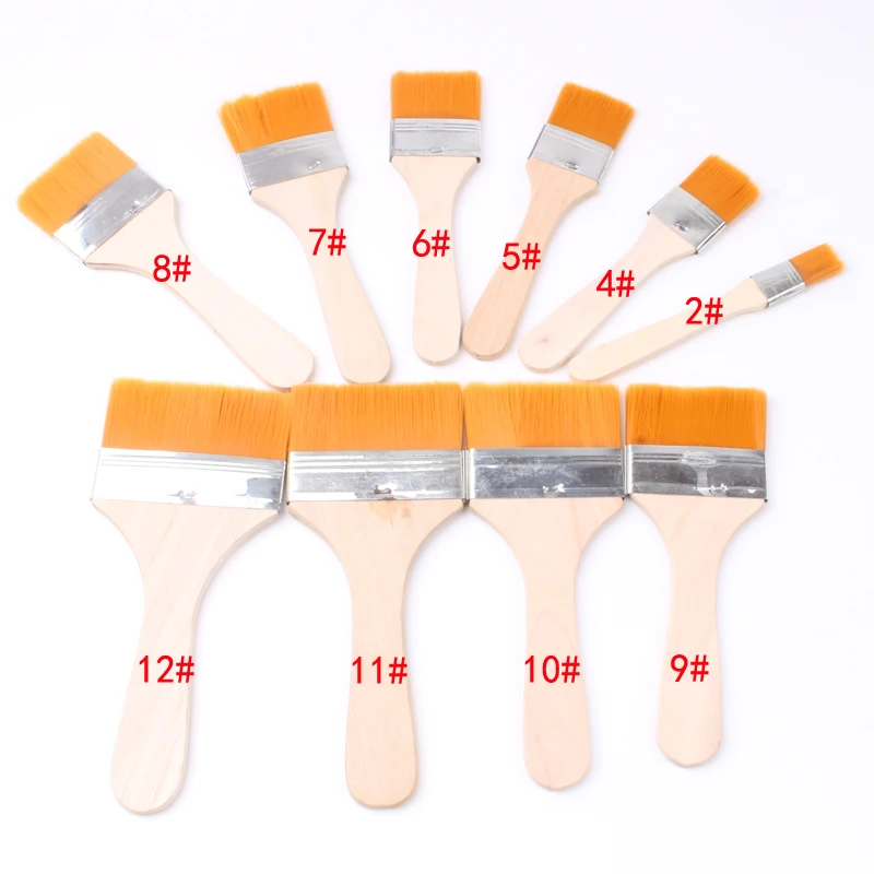 Imagem -05 - Oil Paint Brush Memory Nylon Paint Brushes Conjunto For Acrylic Oil Drawing Watercolor Wooden Painting Brush Tools Art Supplies 10 Pcs