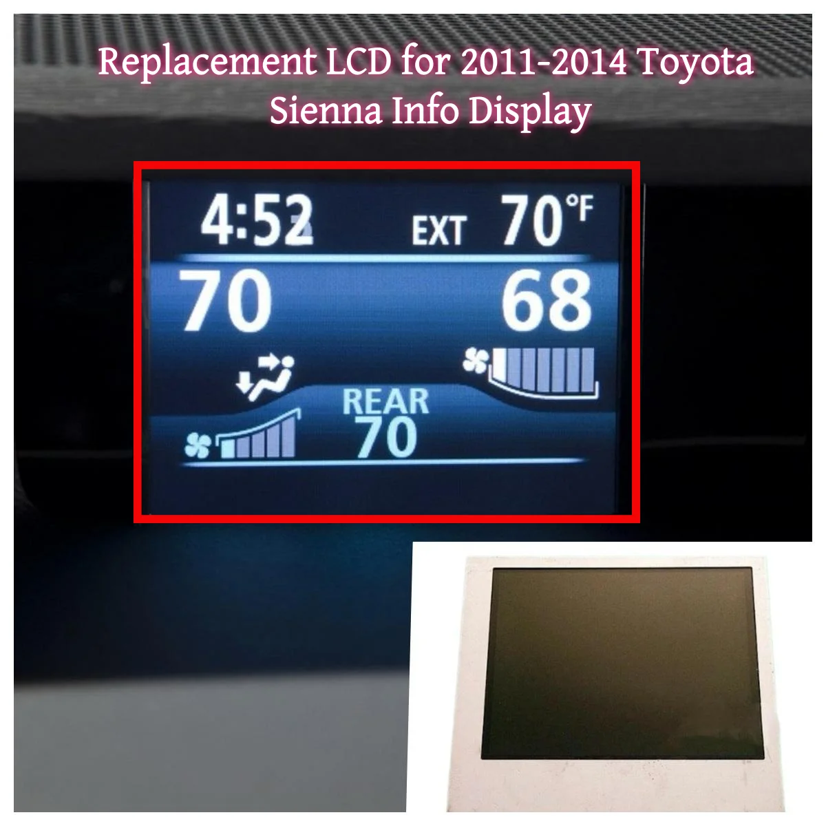LQ035Q5DG11 3.5'' QVGA 320×240 TFT LCD for 2011-2014 Toyota Sienna Upper Display Info Screen Center Dash Display for Sharp