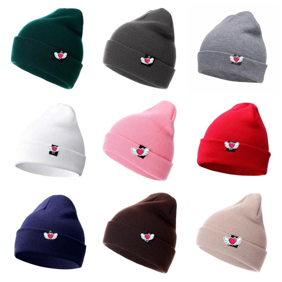 Autumn and Winter Versatile Solid Color  Hat For  Outdoor Warmth and Cold Hat Hip-Hop Fashion Embroidered Knitted Hat