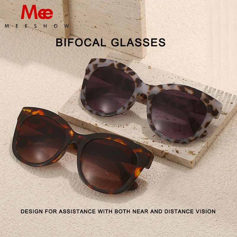 Meeshow Women's Bifocal Sun Reading Glasses Chic Solaires UV400 Anti-Glare Euro Style Trendy Lunettes