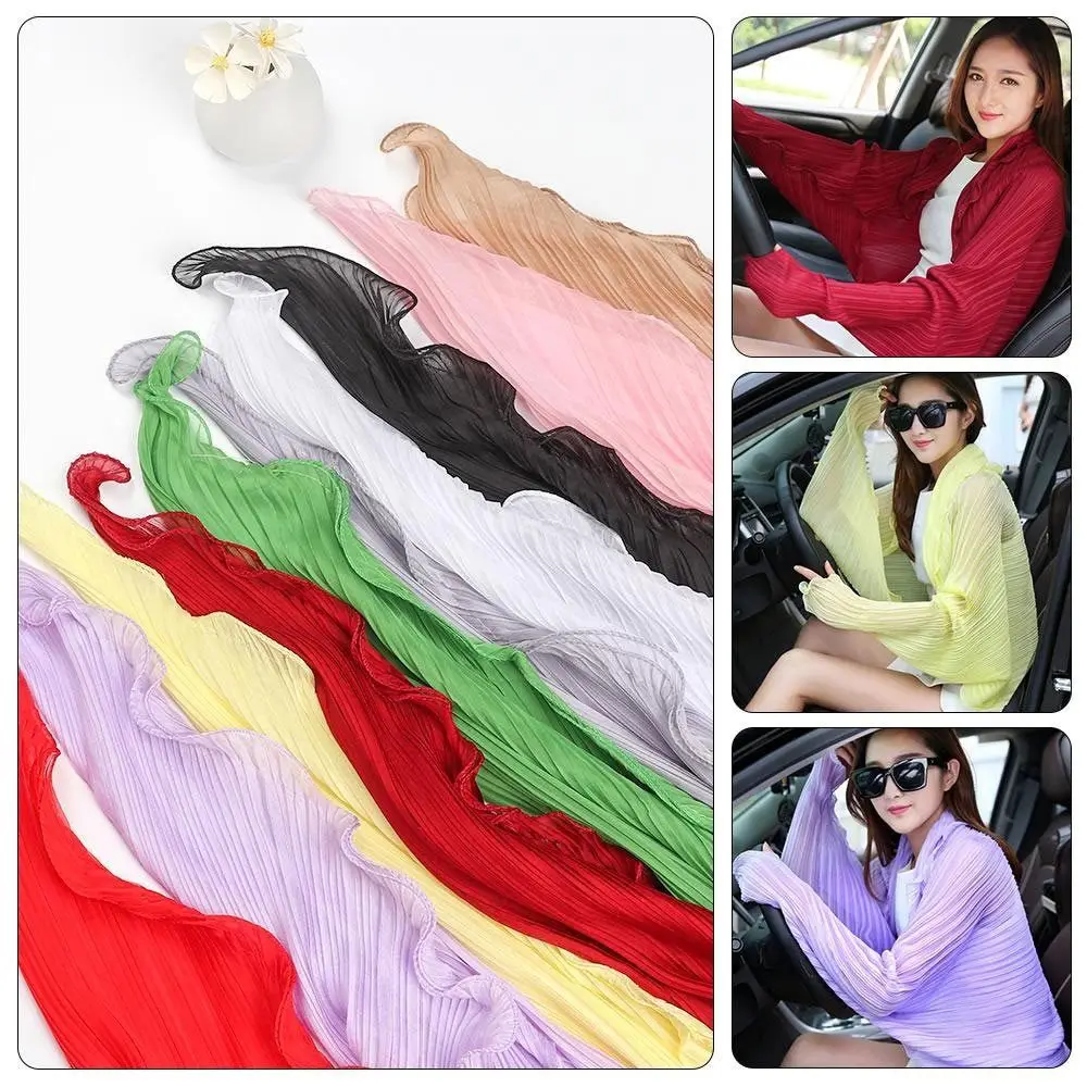 Summer Protective Chiffon Sun Block Shawl Scarf Driving Sleeves Sun Protection Sleeves Arm Sleeves