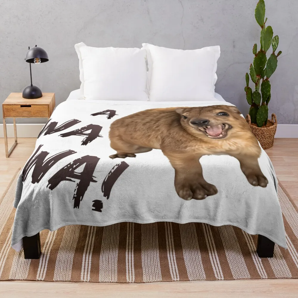 

Awawa! Angry Screaming Hyrax Meme - Cute & Funny Throw Blanket Soft Solid Color Blanket for Couch Bed