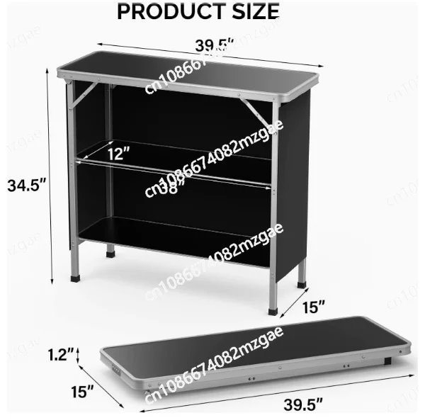 Aluminum alloy portable suitcase storage function outdoor folding table bar table with cloth