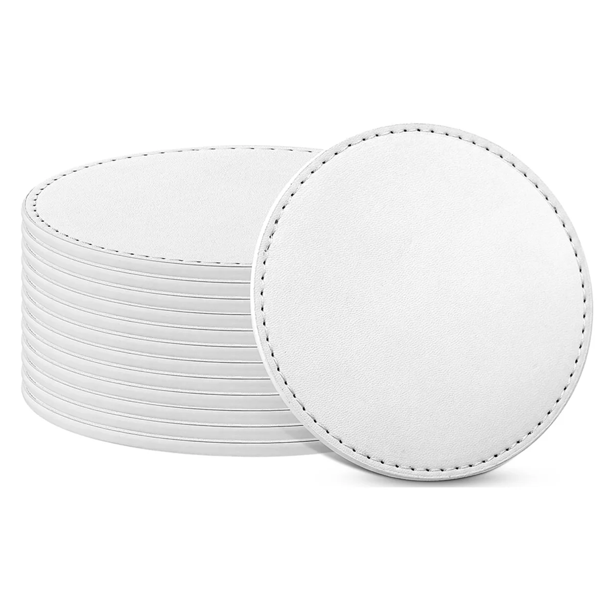 12 Pieces Round Sublimation Coasters 4 Inch Sublimation Coasters Blank Non-Slip Round Heat Transfer Coasters for