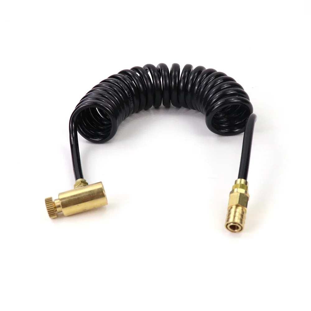 HPA Airsoft Pistol Coil Hose Adapter Set Connect Green Gas Canisters with Quick Disconnect