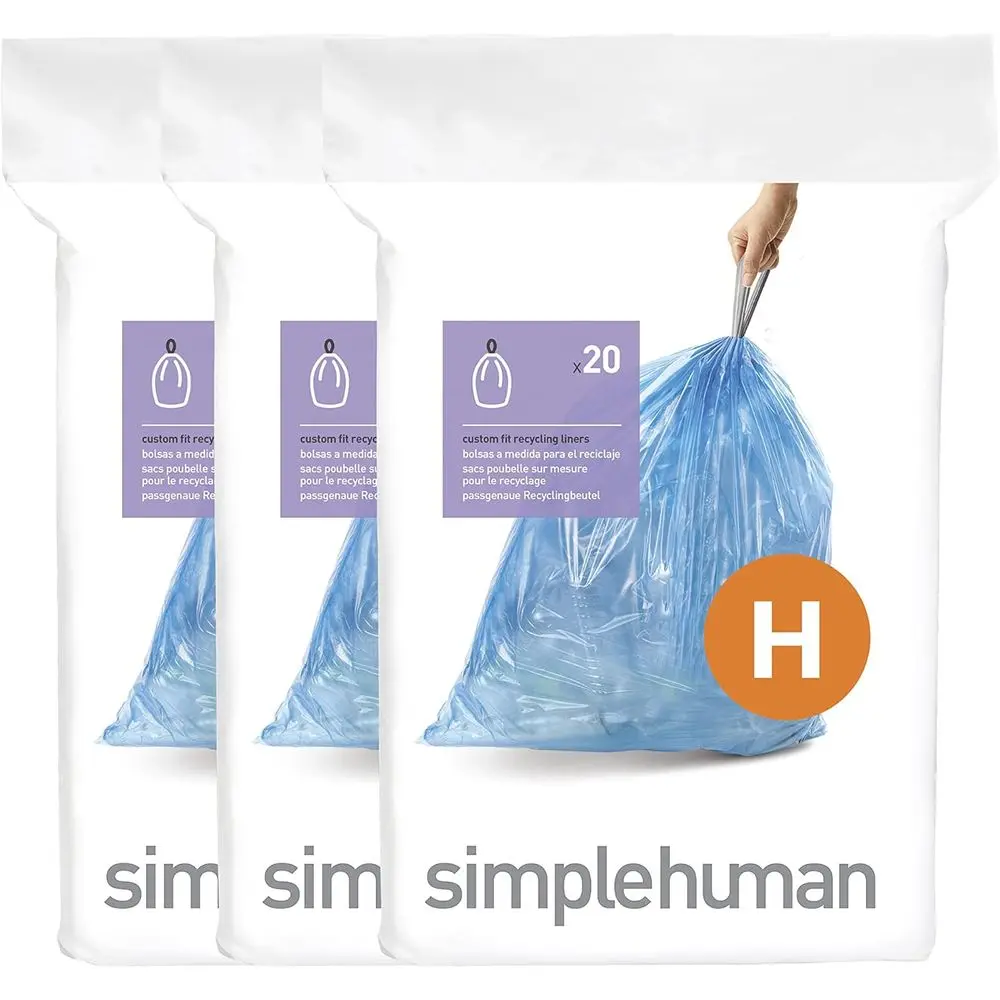 

60-Count Premium Custom Fit Trash Bags, 30-35 Liter Capacity, Blue, Dispenser Packs