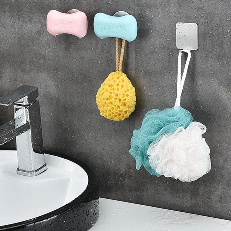 Wall Mounted SoapHolder Metalic Silver Wall Adhesion Mounted Hanging Bar Soap Holder Saver