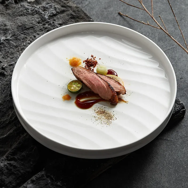 Wide-edge Disc Deep Plate Japanese-style High-quality Artistic Conception Dishes, Western Dishes, Household Hotel Tableware