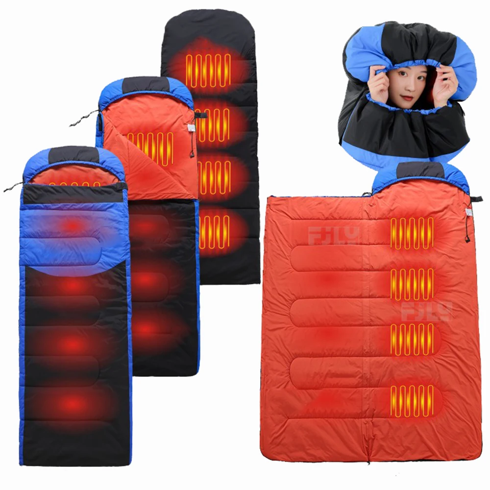 Electric Heating Sleeping Bag Blanket USB Heating Warmth Camping Leisure Waterproof Sleeping Bag Pads Camp Winter Sleeping Tools