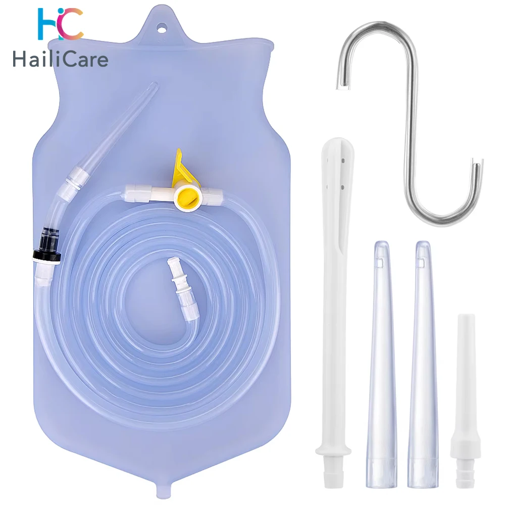 2L Enema Bag Kit Medical Reusable Silicone Water Colon Bags Home Use Cleansing Vaginal Anal Women Hygiene Flushing Enteroclysm