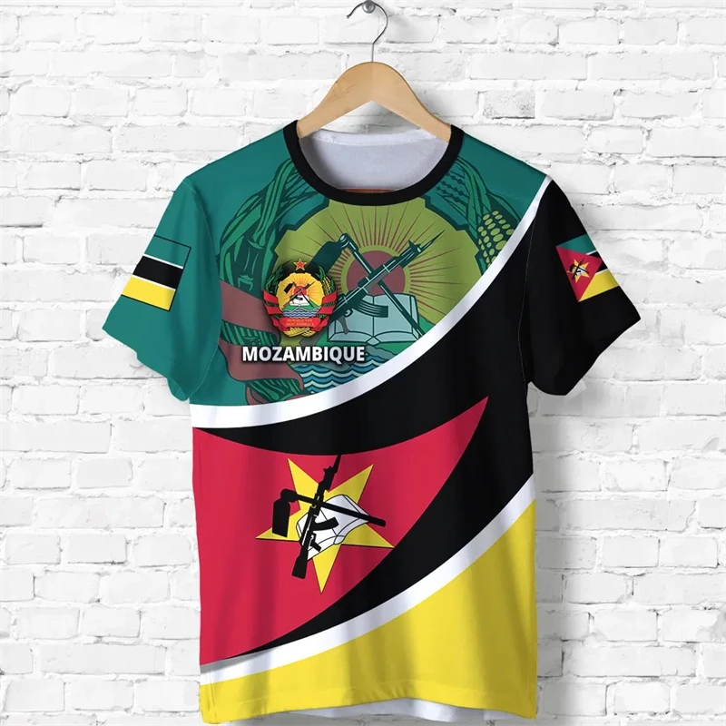 Summer New African Country Graphic Sports T-shirt Mozambique National Flag 3D Print Tee Shirts Men Women Casual Harajuku Tops