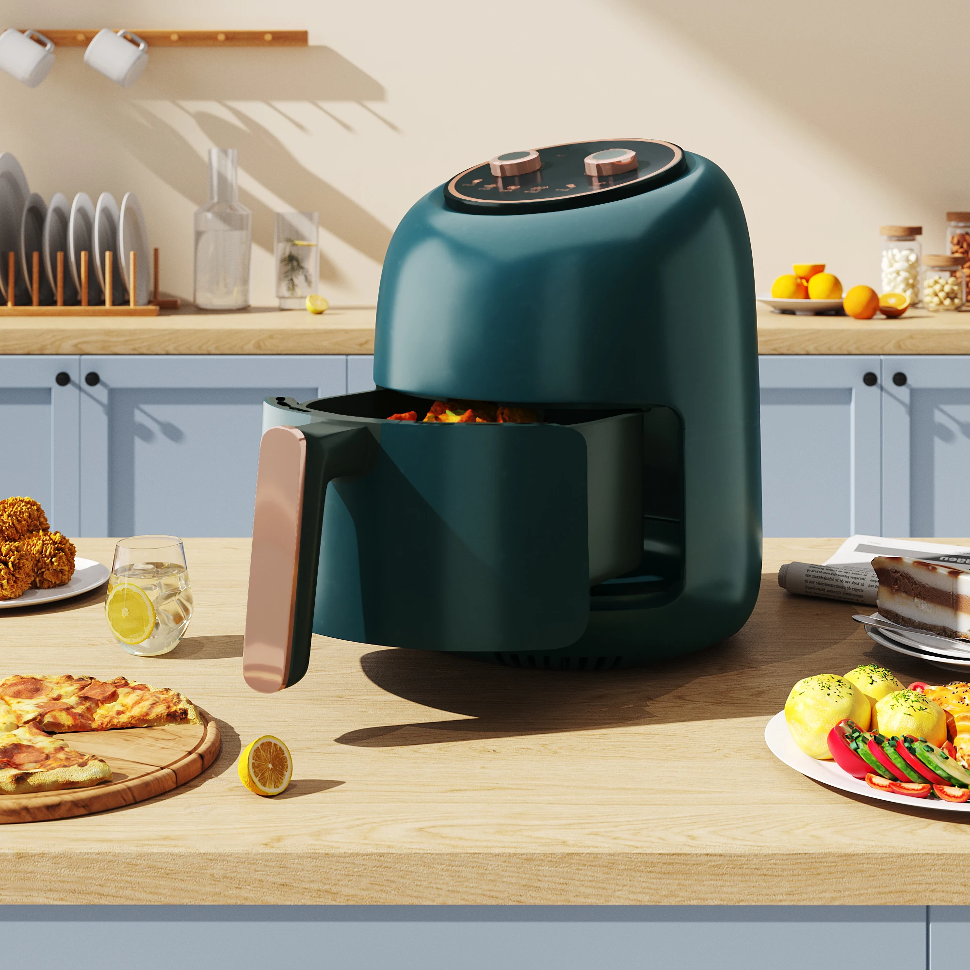 5.5L Kitchen Air Fryer Green