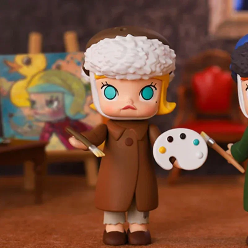 Popmart Molly 경매 시리즈 블라인드 박스 추측 가방 미스터리 박스 장난감 인형 귀여운 애니메이션 피규어 데스크탑 장식품 선물 컬렉션