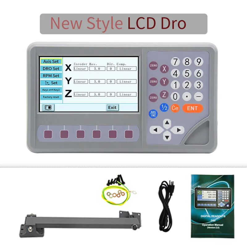 Dro 2 Axis Digital Readout Display System with 5um 50-1000mm Magnetic Scale Encoder Sensor for Milling Lathe Machine