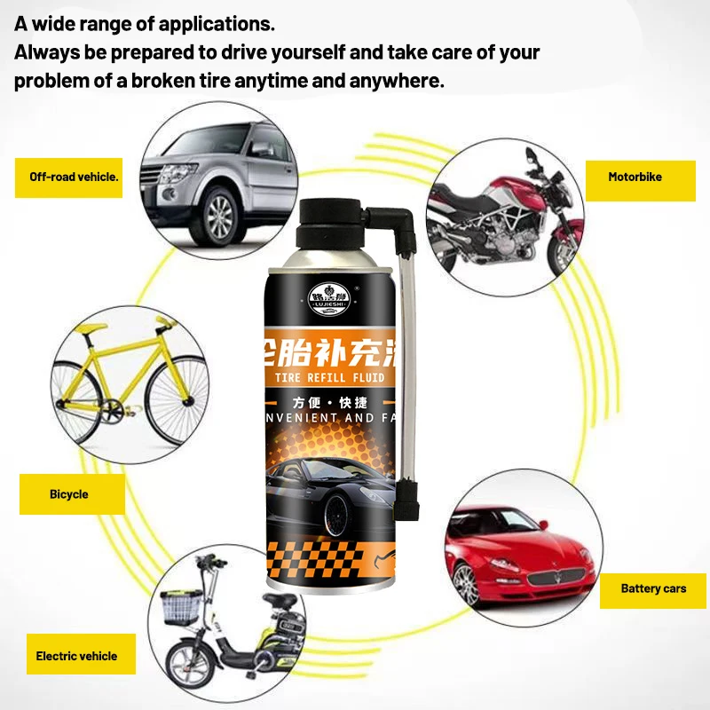 Auto Tire filling fluid Electric vehicle Motorcycle Emergency Tire repair 450ml