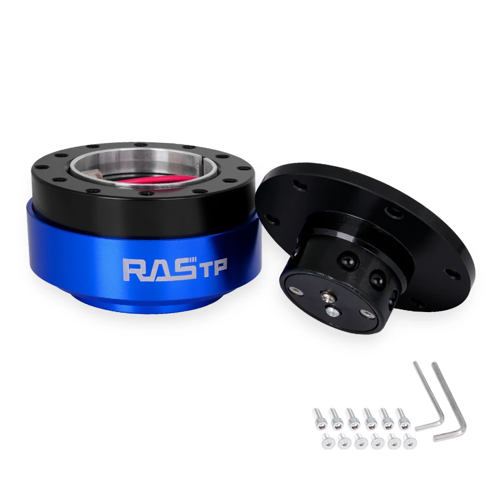 RASTP-Aluminum Racing Steering Wheel Snap Off Quick Release Hub Adapter Boss Kit For Many Vehicles With 6-Bolt Hub QR030