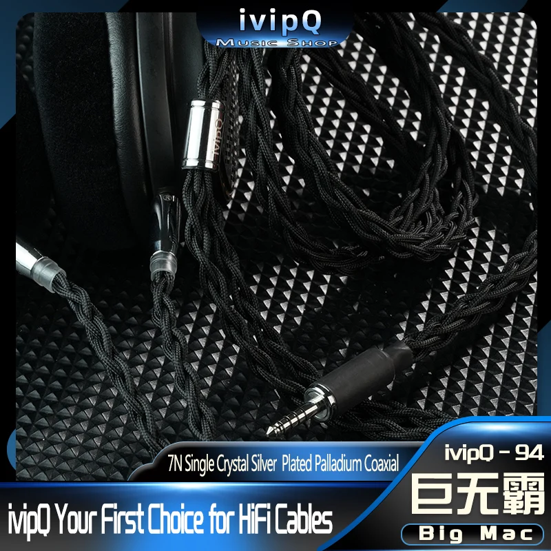 ivipQ-94 빅맥 하이엔드 홈 오디오 전용 하이파이 헤드폰 교체 케이블 4.4mm 더블 3.5mm 이어폰 용 Utopia AKG K812 SUSVARA