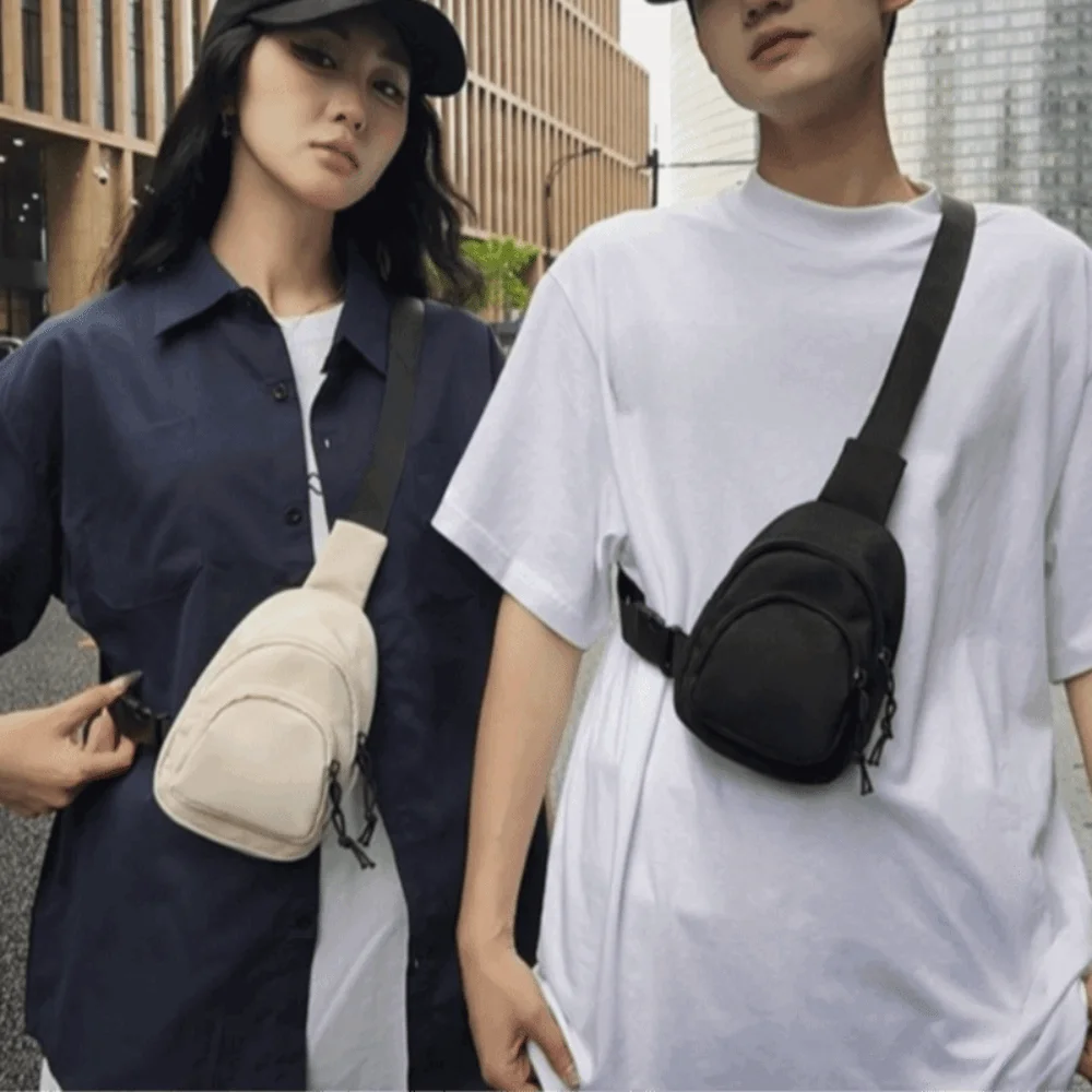 Повседневная однотонная мужская сумка через плечо, нейлоновая многофункциональная спортивная нагрудная сумка, мини-сумка на плечо в японском стиле, кошелек